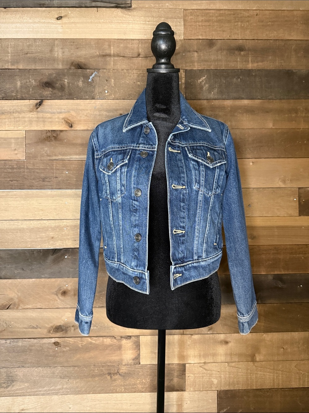 Current/Elliott Classic Blue Denim Trucker Jacket
